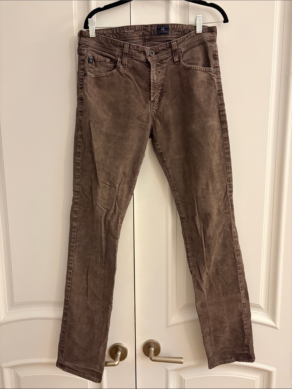 AG Adriano Goldschmied The Matchbox Slim Straight Corduroy Pants Size 33